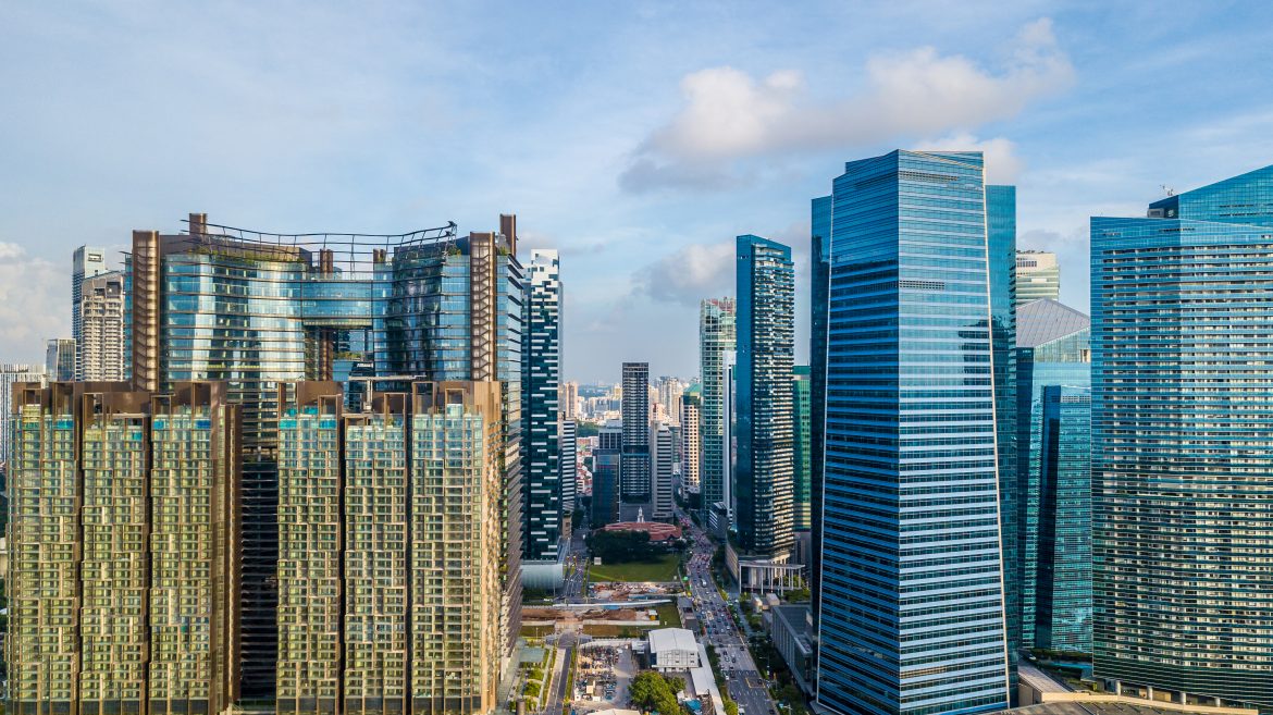 Aerial shot of Singapore