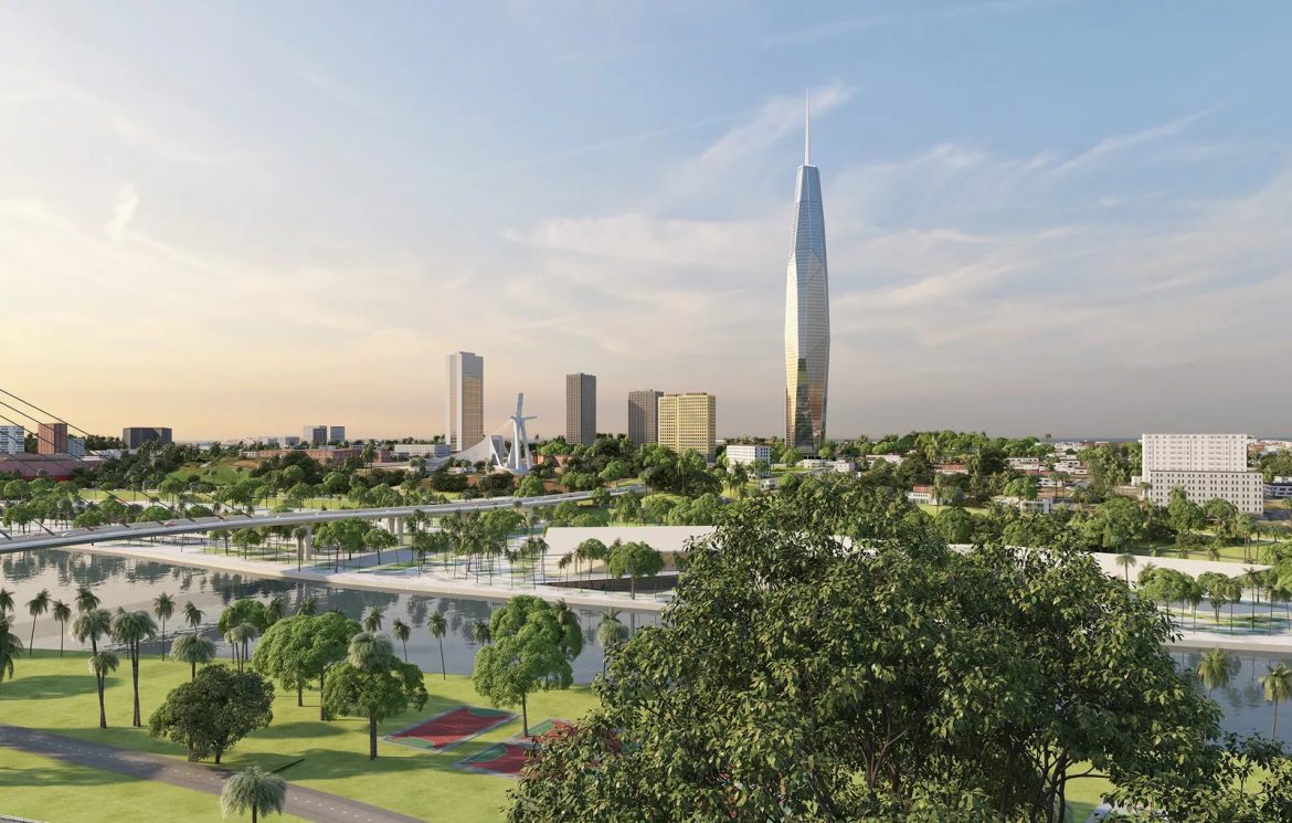 CGI of the F Tower in the Ivory Coast