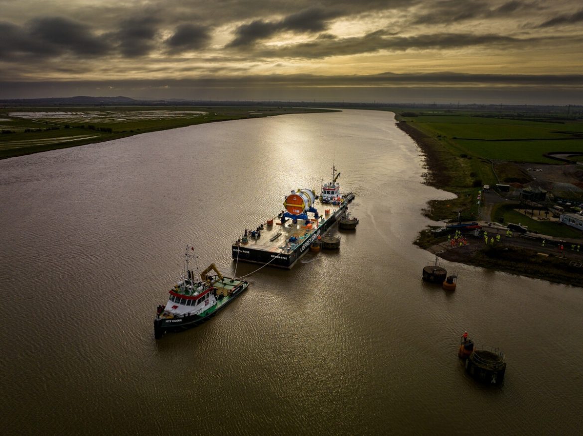 The first new nuclear reactor for a British power station for more than 30 years has arrived at the Hinkley Point C nuclear site in Somerset.
